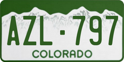 CO license plate AZL797