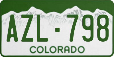 CO license plate AZL798