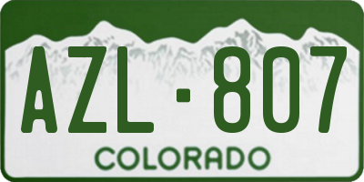 CO license plate AZL807