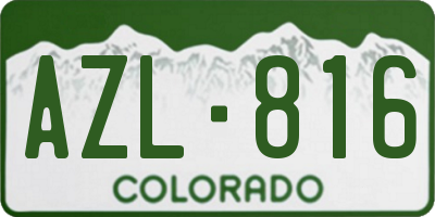 CO license plate AZL816
