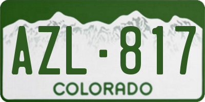 CO license plate AZL817