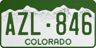CO license plate AZL846