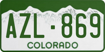 CO license plate AZL869