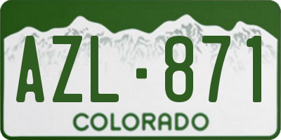 CO license plate AZL871