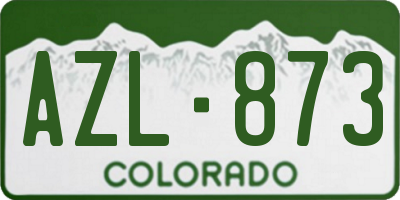 CO license plate AZL873