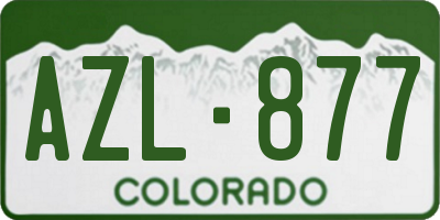 CO license plate AZL877