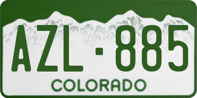 CO license plate AZL885