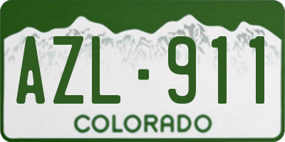 CO license plate AZL911