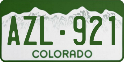 CO license plate AZL921