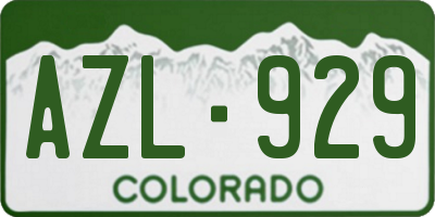 CO license plate AZL929