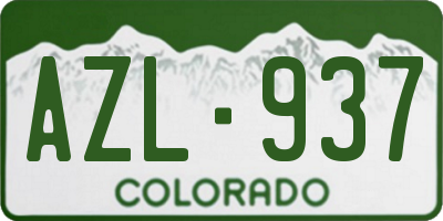 CO license plate AZL937