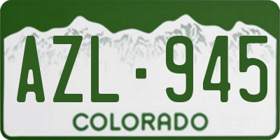 CO license plate AZL945