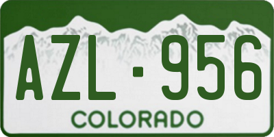 CO license plate AZL956