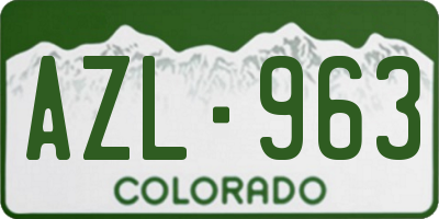 CO license plate AZL963