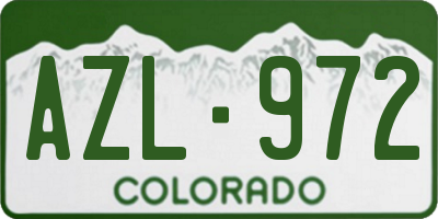 CO license plate AZL972