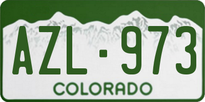 CO license plate AZL973