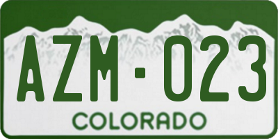 CO license plate AZM023