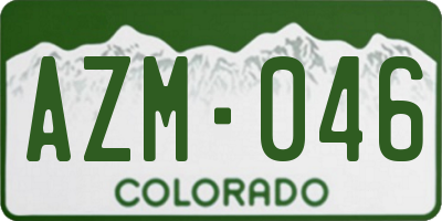 CO license plate AZM046