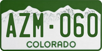 CO license plate AZM060