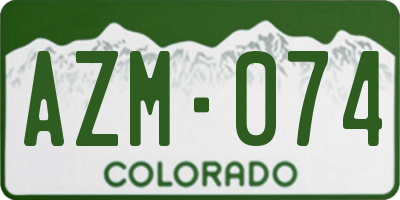 CO license plate AZM074