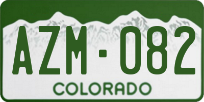 CO license plate AZM082