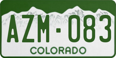 CO license plate AZM083