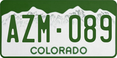 CO license plate AZM089