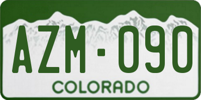 CO license plate AZM090
