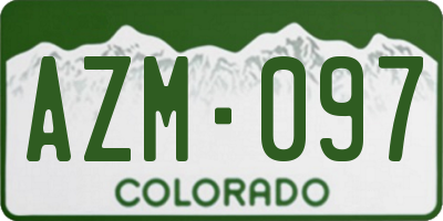 CO license plate AZM097