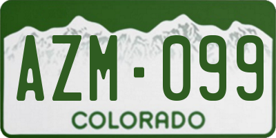 CO license plate AZM099