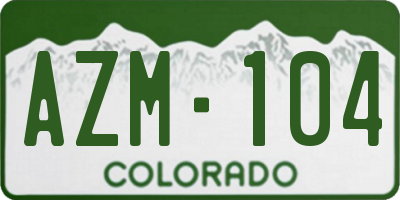 CO license plate AZM104