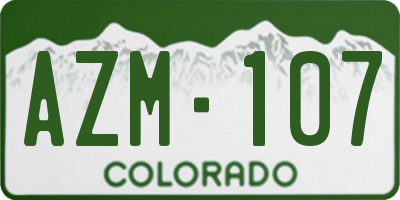 CO license plate AZM107