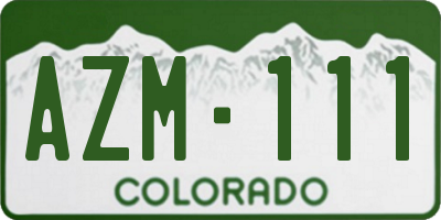 CO license plate AZM111