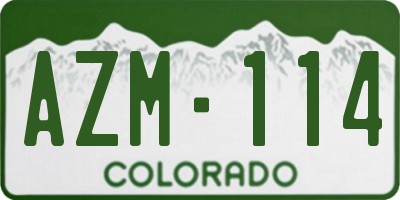 CO license plate AZM114