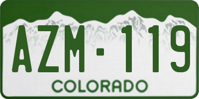 CO license plate AZM119