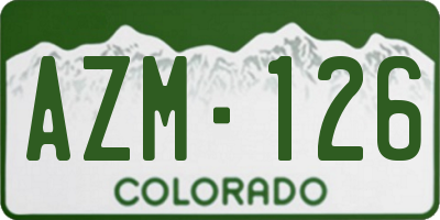 CO license plate AZM126
