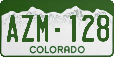 CO license plate AZM128