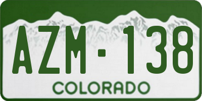 CO license plate AZM138