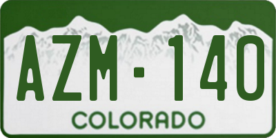 CO license plate AZM140
