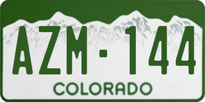 CO license plate AZM144