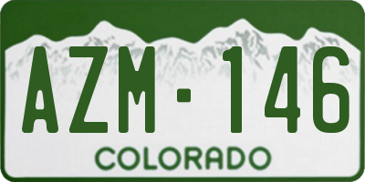 CO license plate AZM146