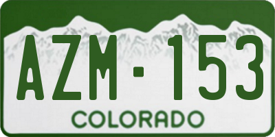 CO license plate AZM153