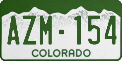 CO license plate AZM154