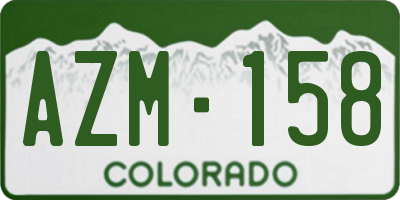 CO license plate AZM158