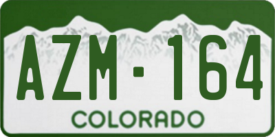 CO license plate AZM164