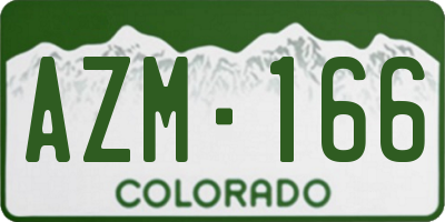CO license plate AZM166