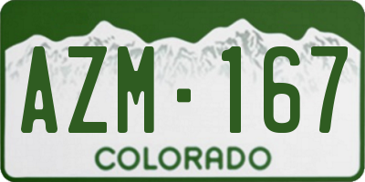 CO license plate AZM167