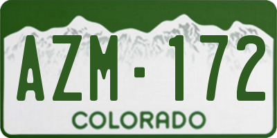 CO license plate AZM172