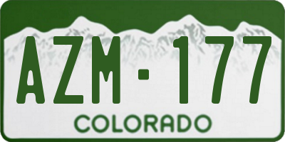 CO license plate AZM177