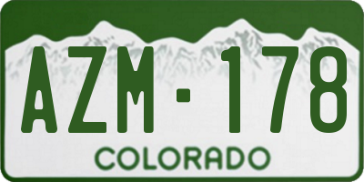 CO license plate AZM178